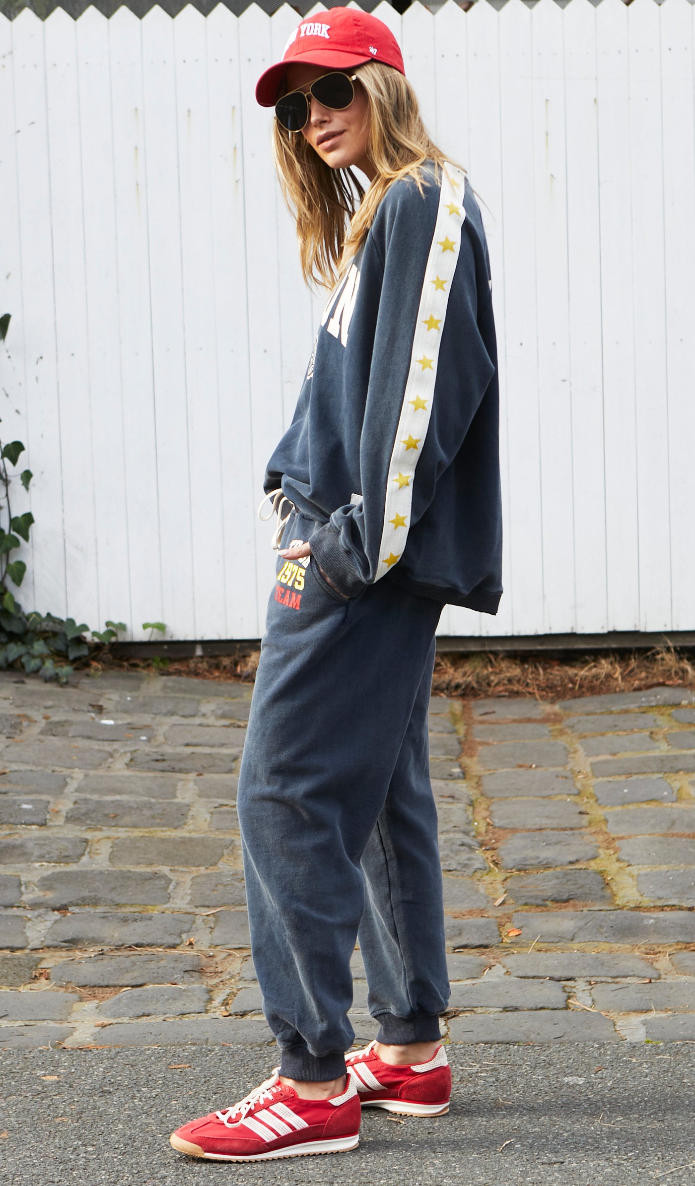 TRACK & FIELD  VINTAGE TRACK PANT - STONE WASHED NAVY