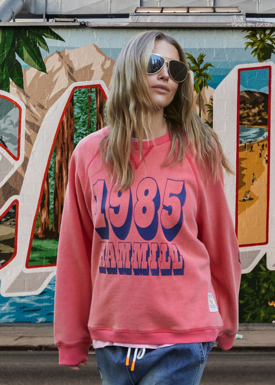 VINTAGE WASH 1985 SWEAT - WASHED RED