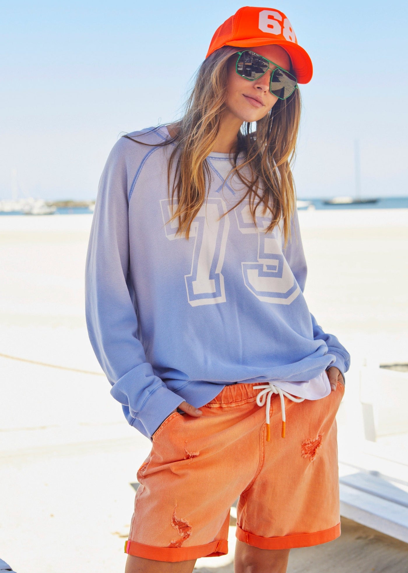 VINTAGE SUN FADE SWEAT - BLUE