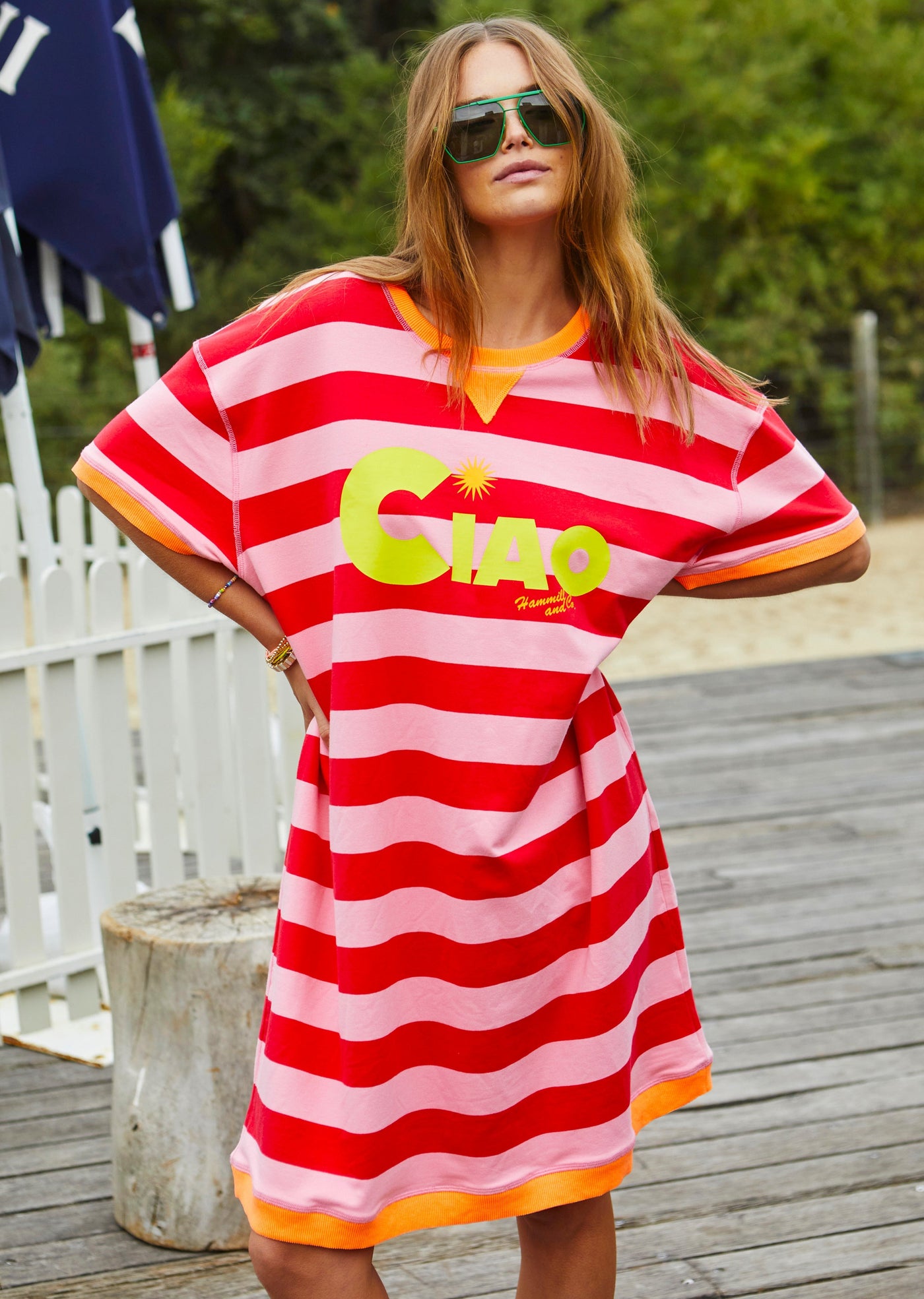 BEACH SWEAT DRESS - RED/PINK CIAO - SALE