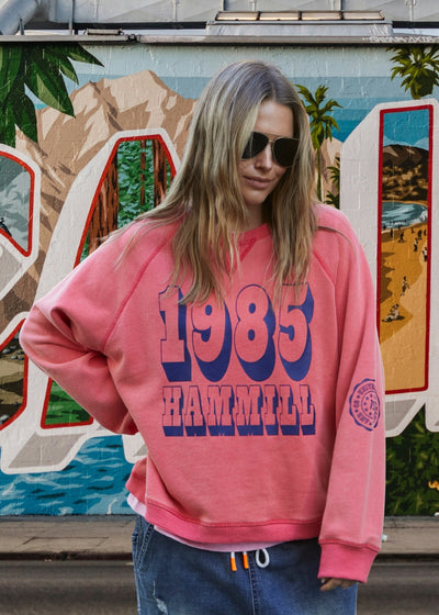 VINTAGE WASH 1985 SWEAT - WASHED RED