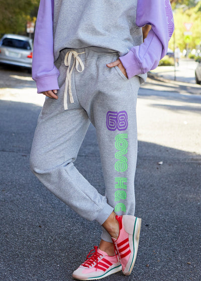 RETRO GREY MARLE TRACK PANT