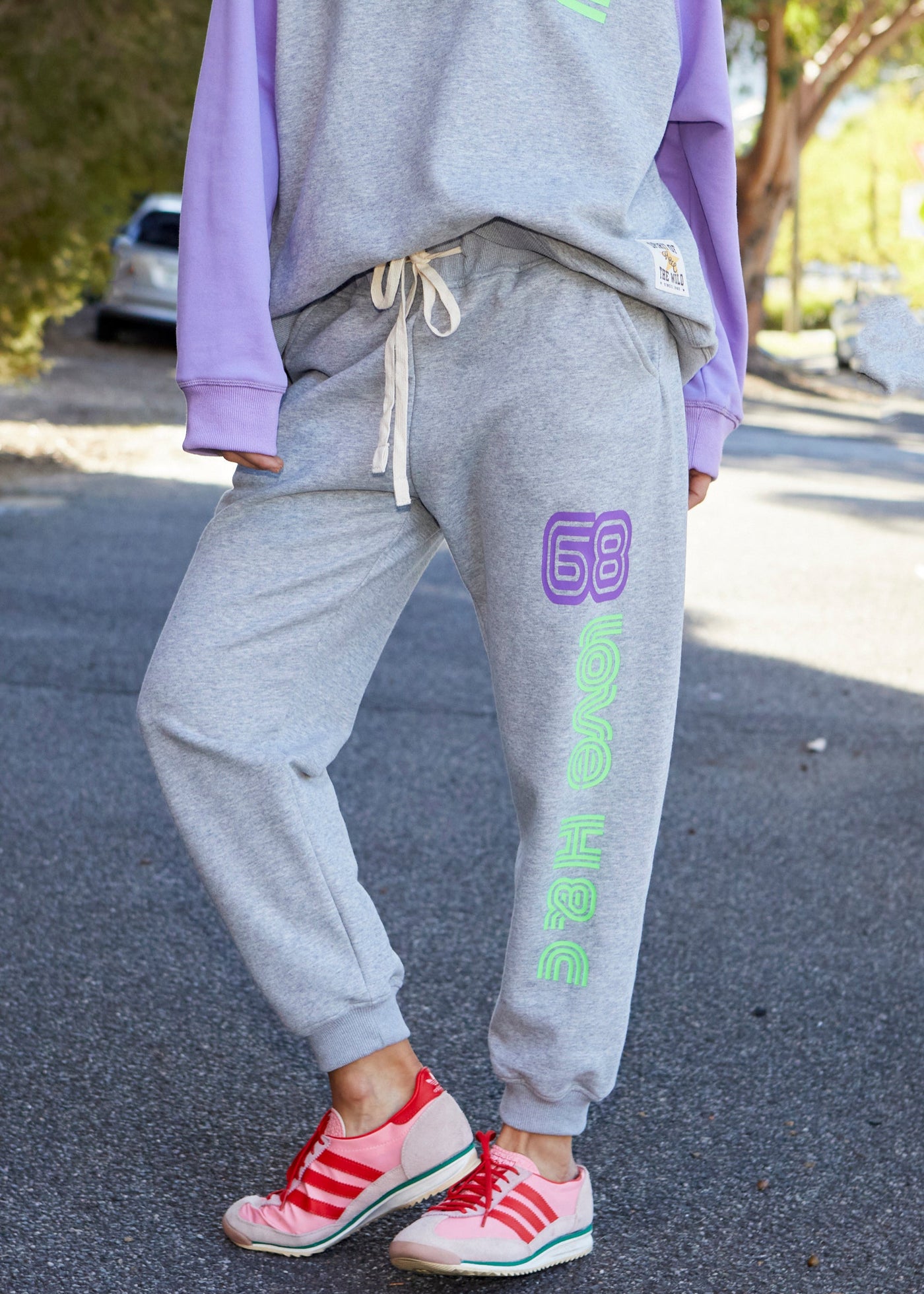 RETRO GREY MARLE TRACK PANT