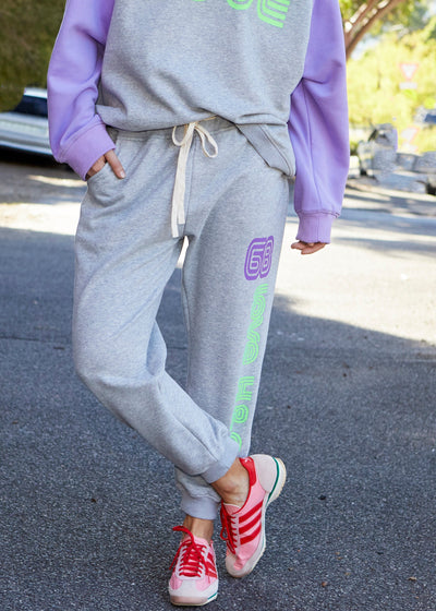 RETRO GREY MARLE TRACK PANT