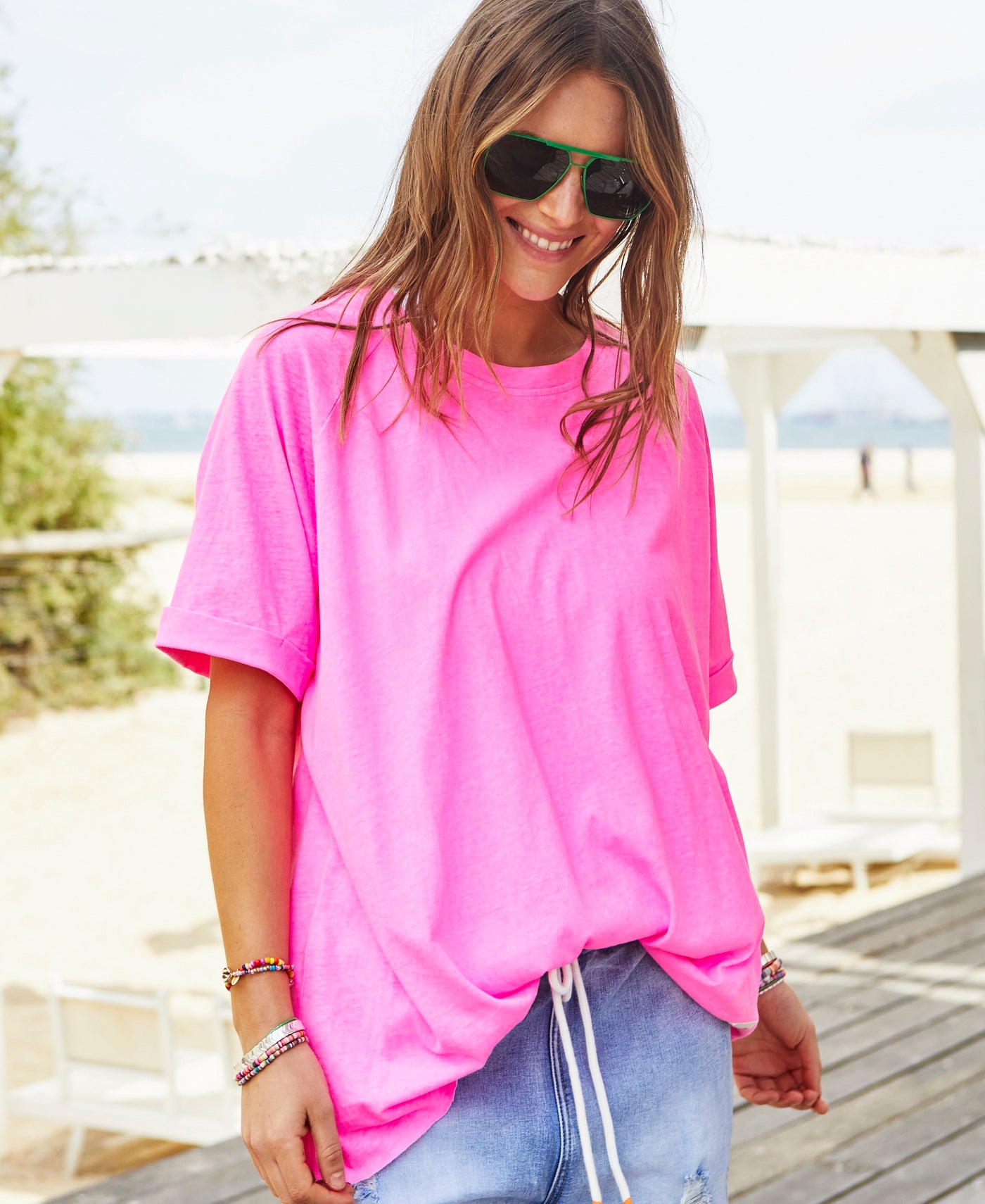 BASIC COLLECTION RELAXED TEE - HOT PINK