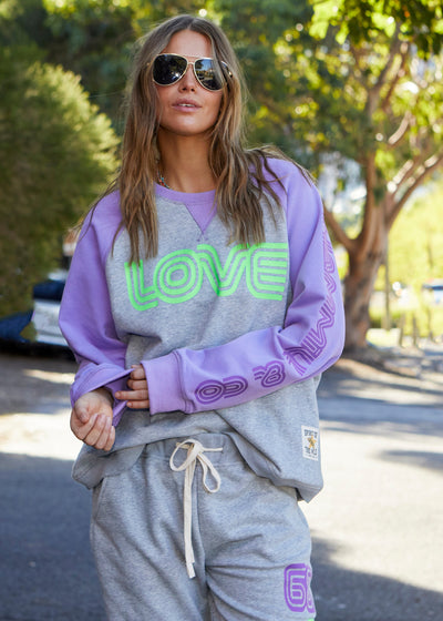 RETRO LOVE MAUVE/GREY SWEAT