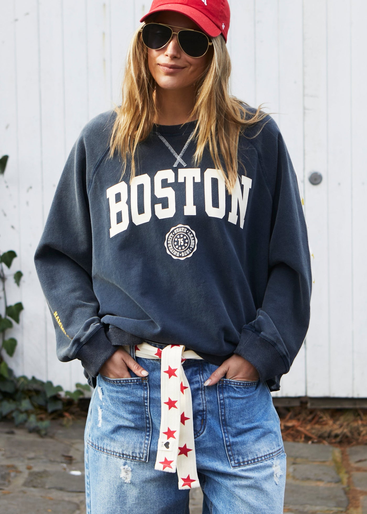 TRACK & FIELD VINTAGE BOSTON SWEAT - STONE WASHED NAVY