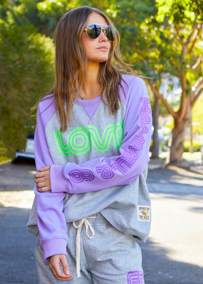 RETRO LOVE MAUVE/GREY SWEAT