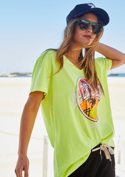 VINTAGE BACK BEACH TEE - FADED YELLOW