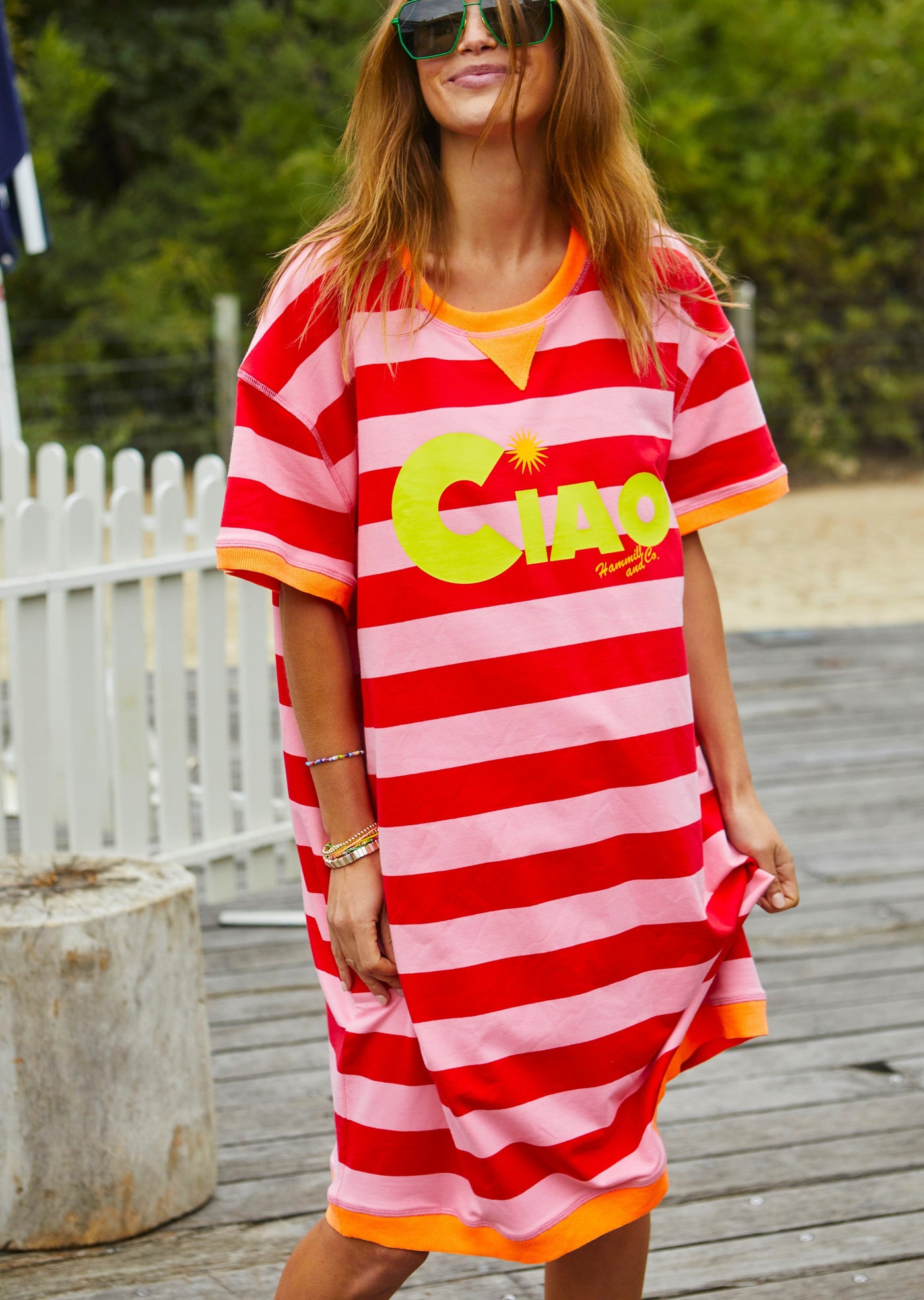 BEACH SWEAT DRESS - RED/PINK CIAO - SALE