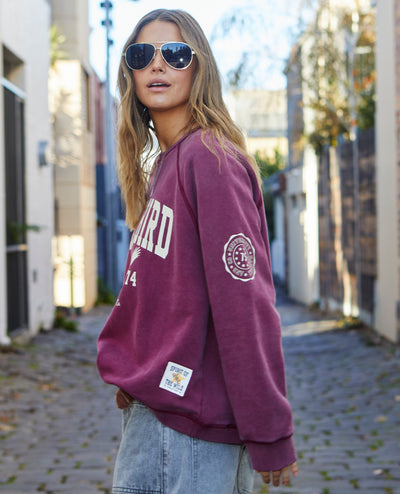 PREPPY FREE BIRD SWEAT - WASHED PLUM