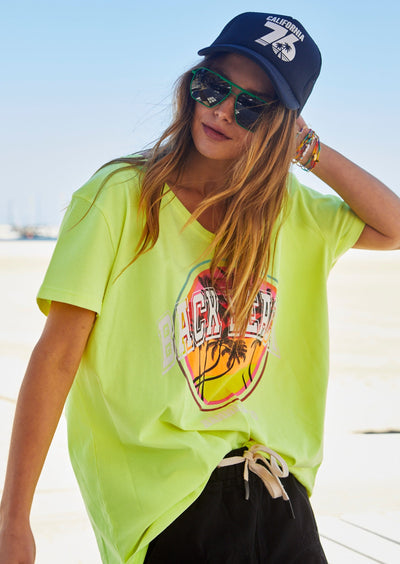 VINTAGE BACK BEACH TEE - FADED YELLOW