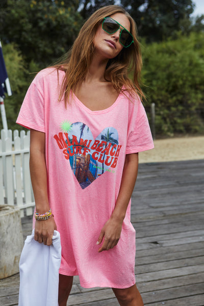 JERSEY BEACH DRESS - PINK - SALE