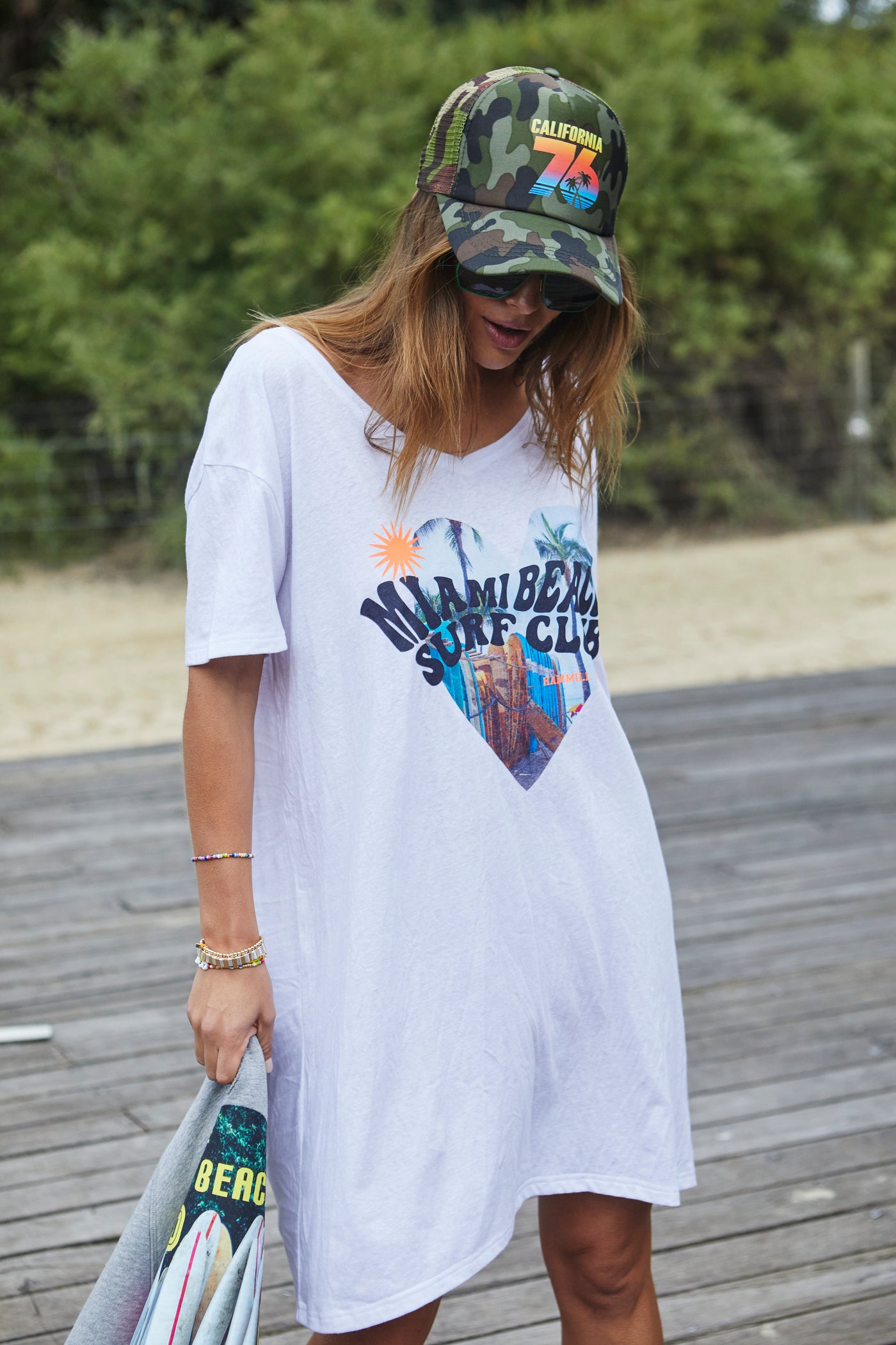 JERSEY BEACH DRESS - WHITE - SALE