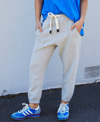 WAFFLE TRACK PANT - GREY MARLE - SALE