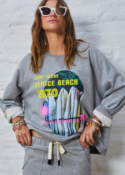 VENICE BEACH  SWEAT - GREY MARLE - SALE