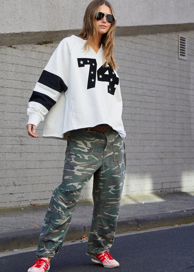 PANELLED SLEEVE 74 SWEAT - NATURAL