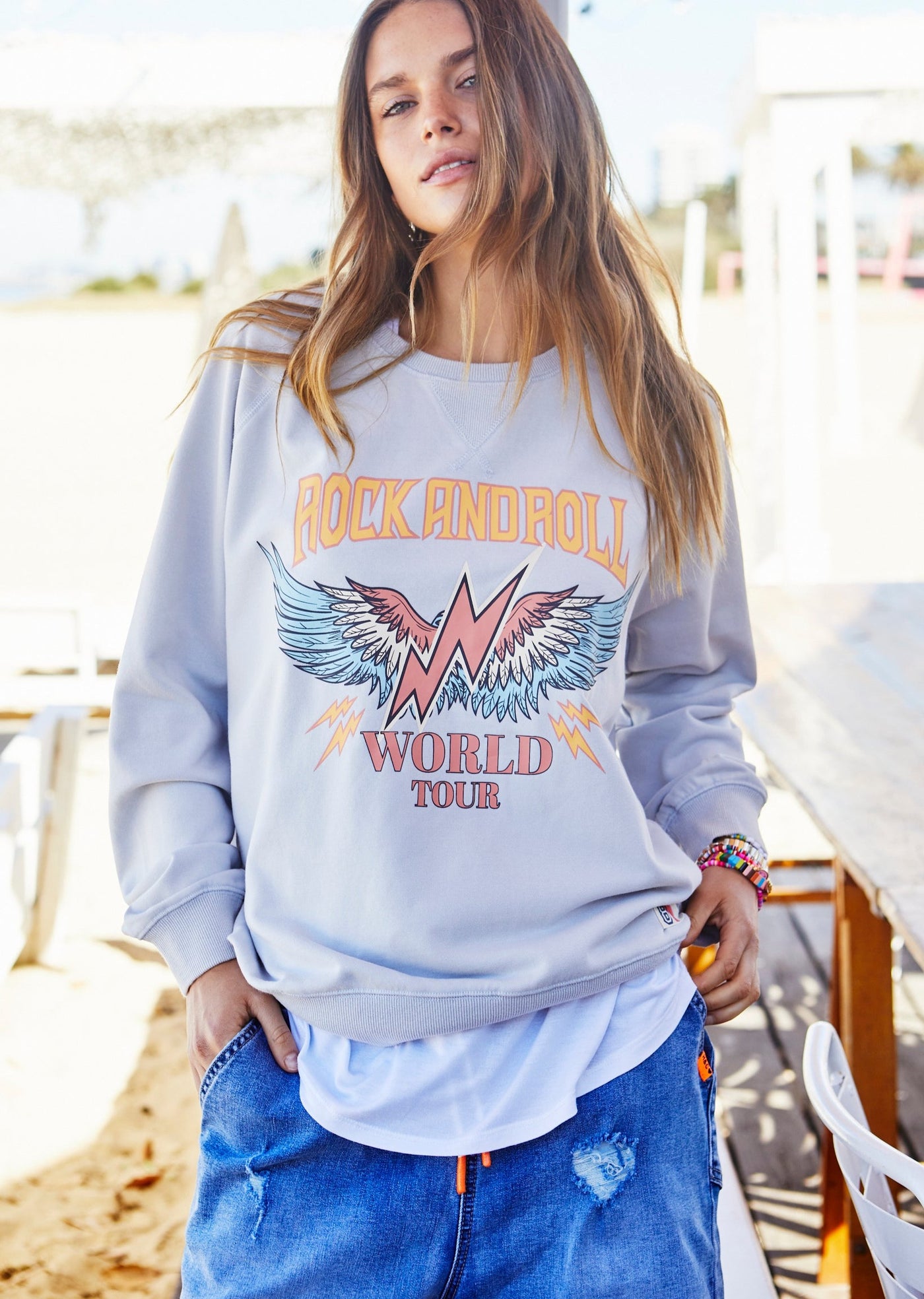 VINTAGE ROCK AND ROLL SWEAT - GREY