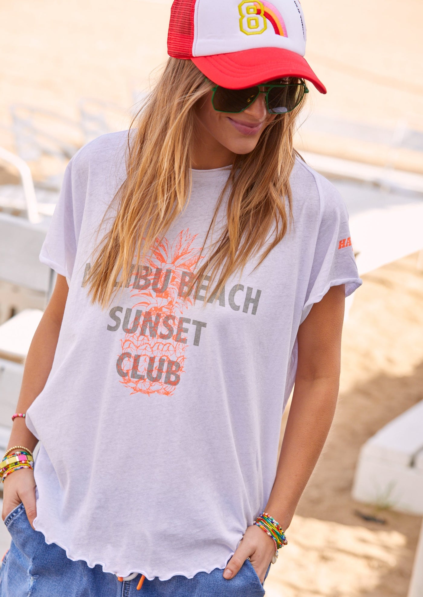 MALIBU SUNSET TEE - WHITE