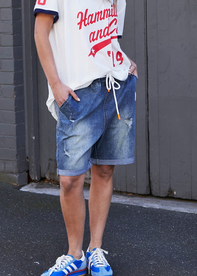 NEW DARK WASH STETCH SHORT