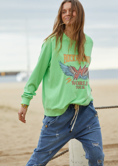 VINTAGE ROCK AND ROLL SWEAT - GREEN