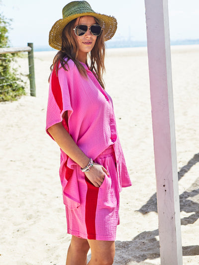 RESORT BEACH SHIRT - PINK - SALE