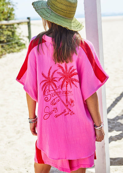 RESORT BEACH SHIRT - PINK - SALE