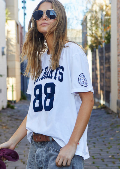 PREPPY ST BARTS TEE - WHITE