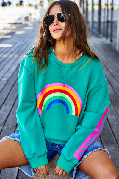 VINTAGE RAINBOW SWEAT - JADE