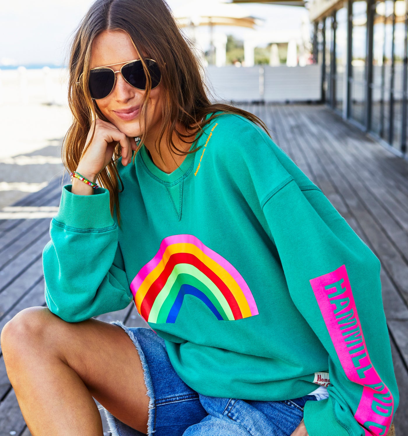 VINTAGE RAINBOW SWEAT - JADE