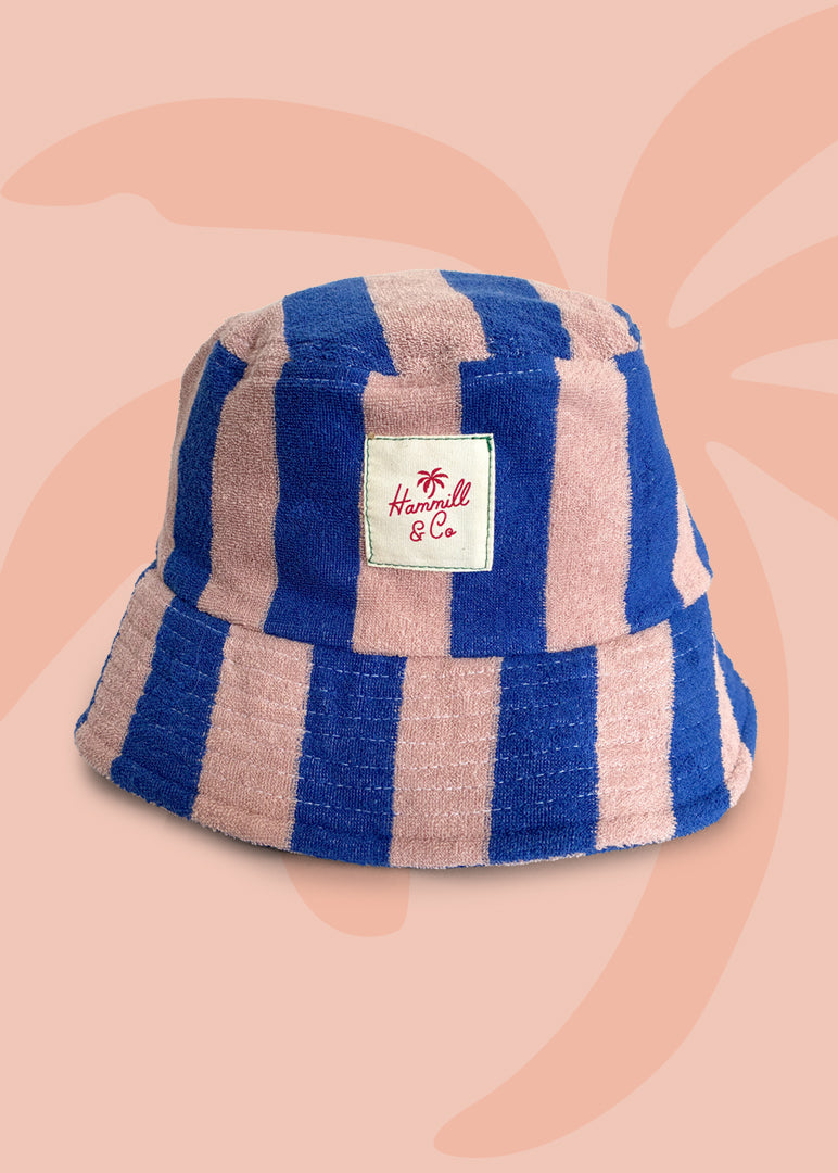 STRIPE BUCKET HAT - ROYAL/MUSK