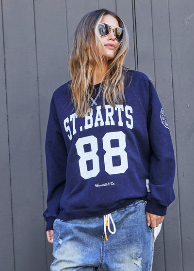 PREPPY ST BARTS 88 SWEAT - NAVY