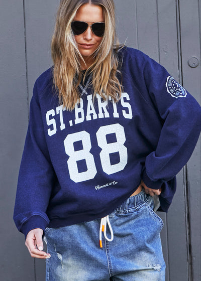PREPPY ST BARTS 88 SWEAT - NAVY