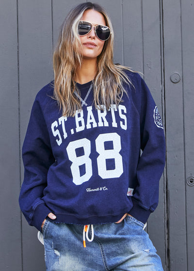 PREPPY ST BARTS 88 SWEAT - NAVY