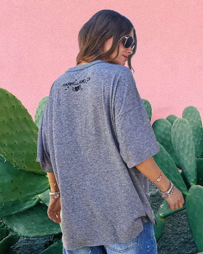 MEXICAN FIESTA OVERSIZED TEE - CHARCOAL MARLE