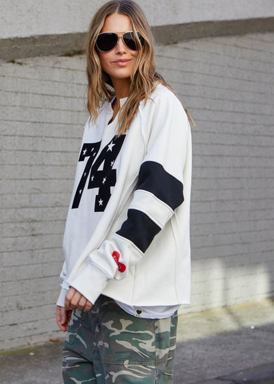PANELLED SLEEVE 74 SWEAT - NATURAL