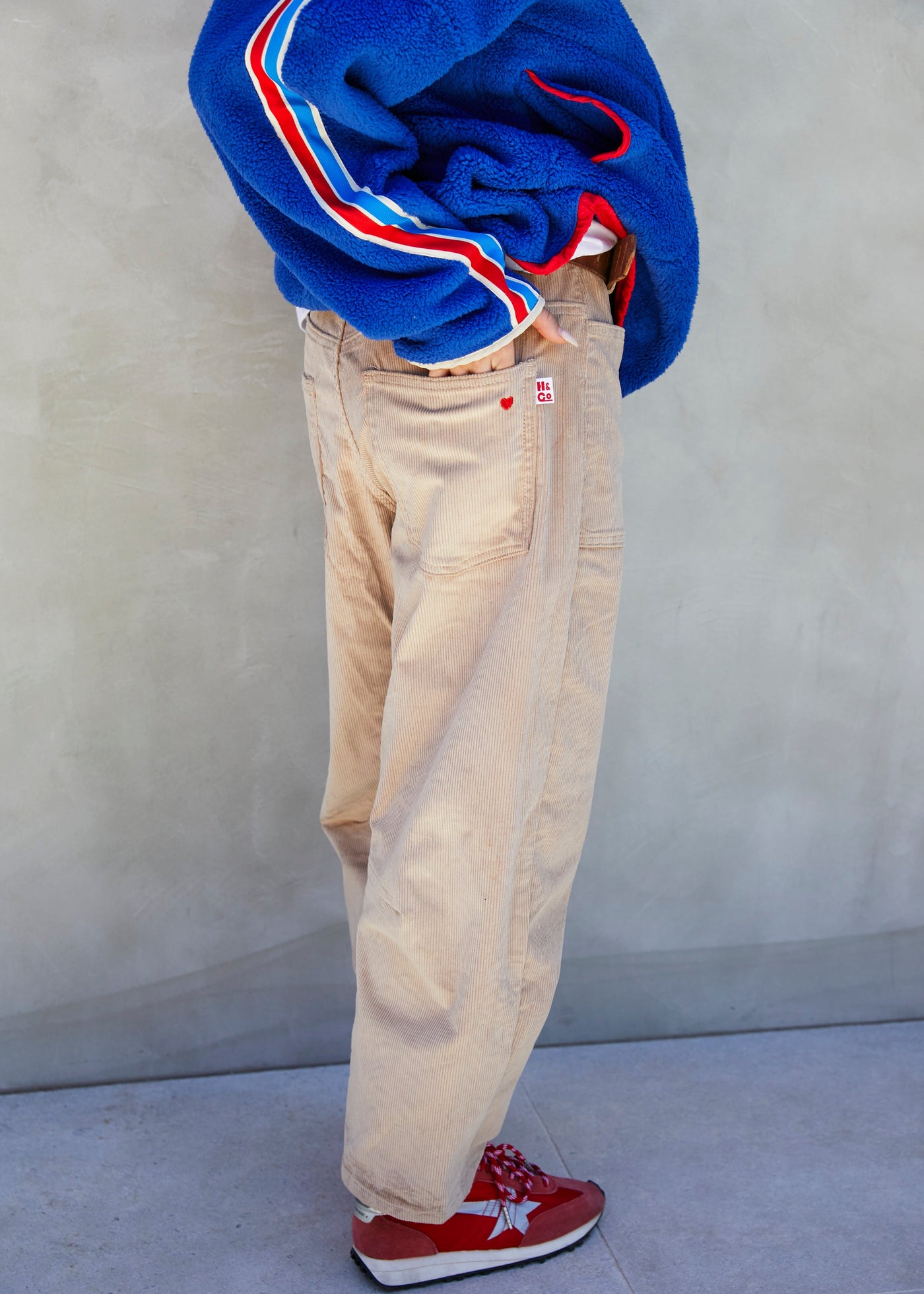 Hammill & Co |STRETCH CORD CARPENTER JEANS - NATURAL |Cat Hammill