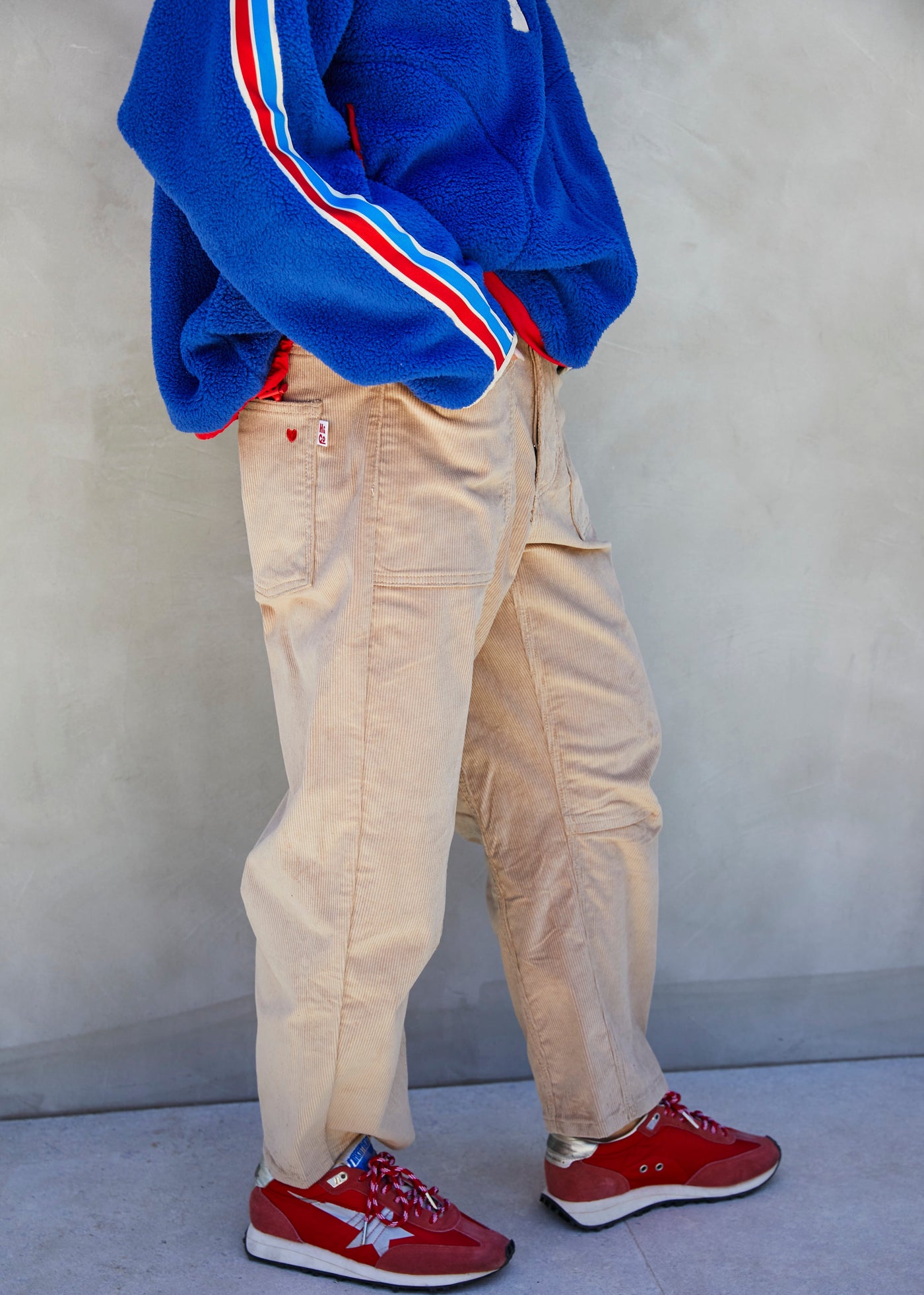 Hammill & Co |STRETCH CORD CARPENTER JEANS - NATURAL |Cat Hammill