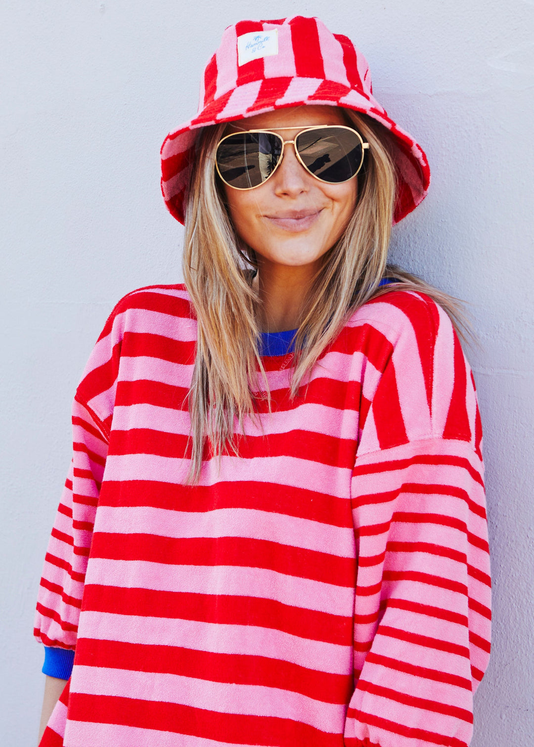 STRIPE BUCKET HAT - PINK/RED - SALE – Hammill & Co