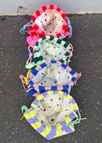 Hammill & Co adorable drawcord bag is bursting with colour and summer personality.