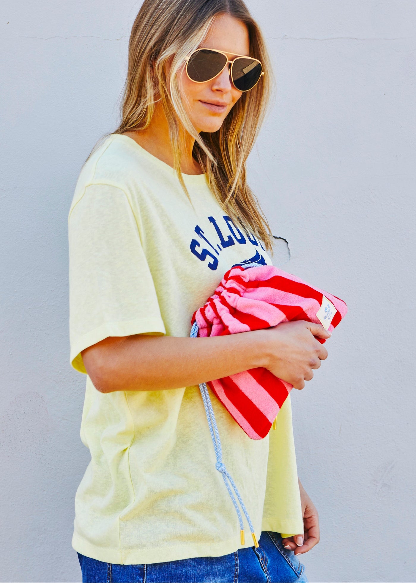 Hammill & Co soft lemon slouchy tee, it delivers that perfectly relaxed, lived-in vibe.