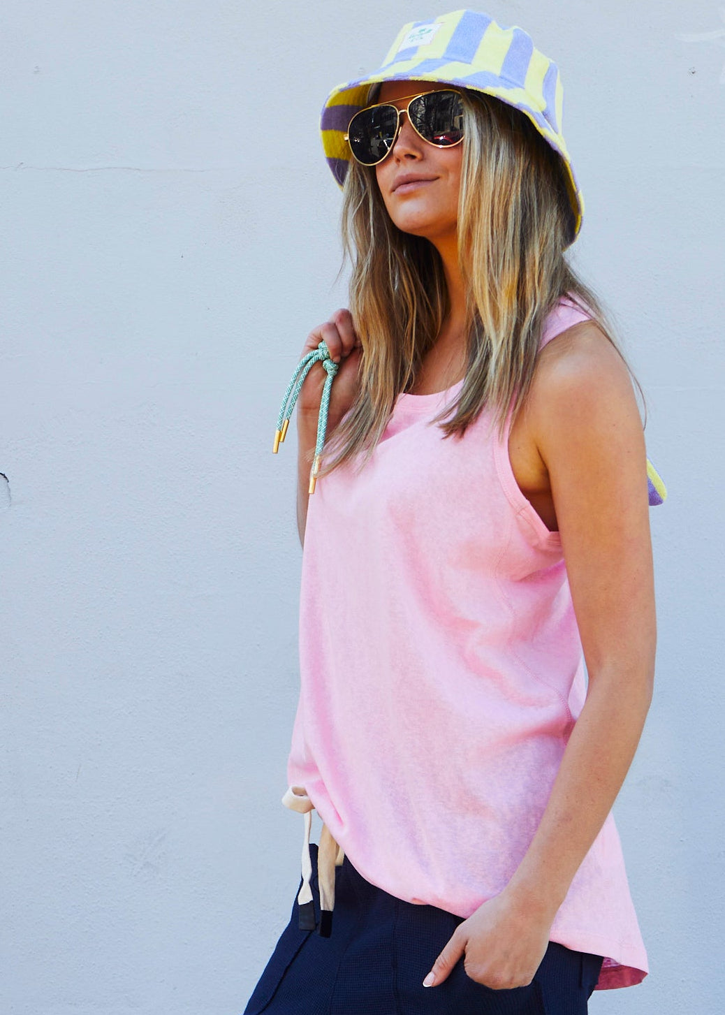 Hammill & Co New summer muscle-back tank in our new summer weight, cotton slub jersey. 