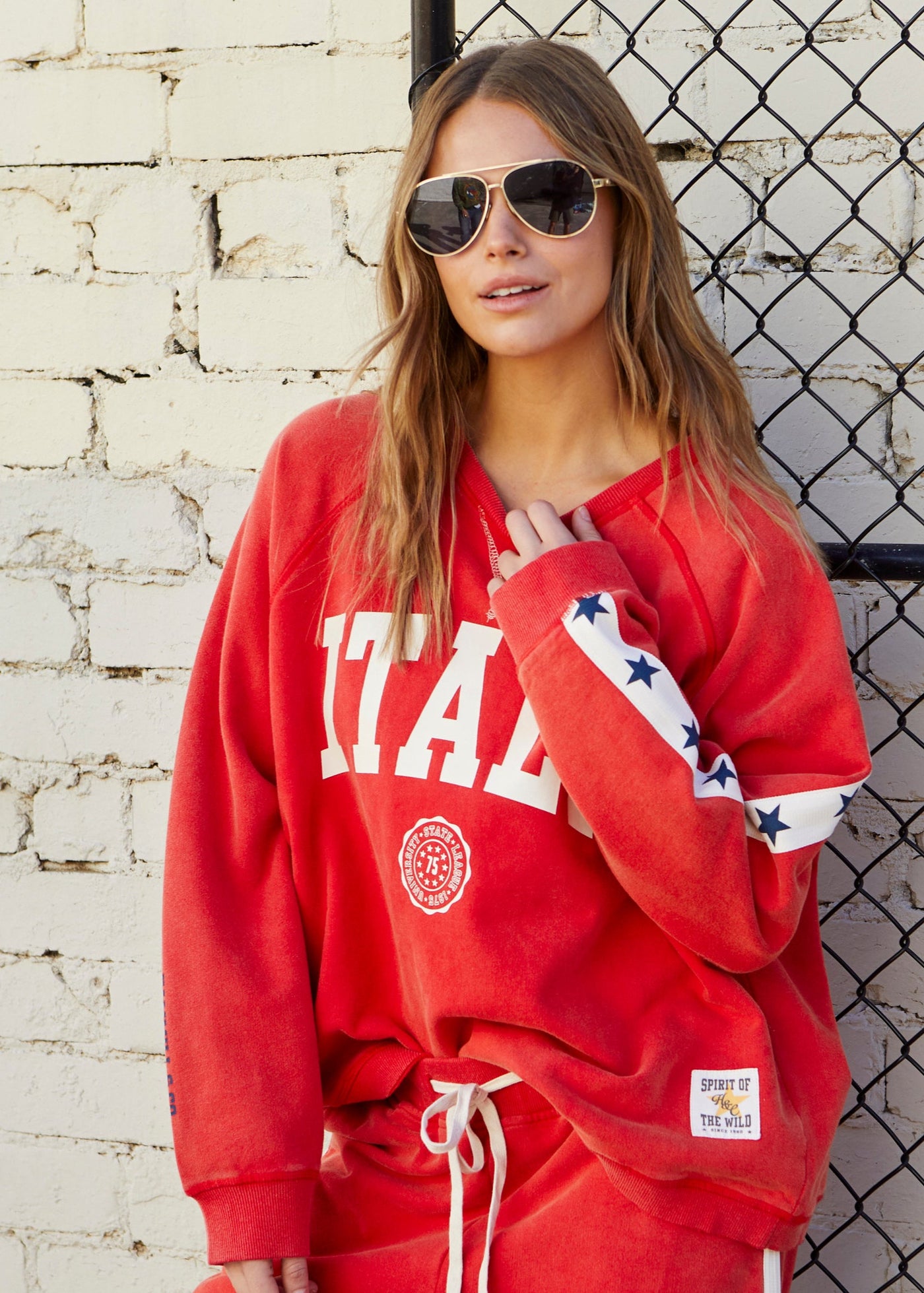Hammill & Co New Retro track and field collection is here. College red sweat in heavy stonewash fleece to give a well loved, worn-in look! 