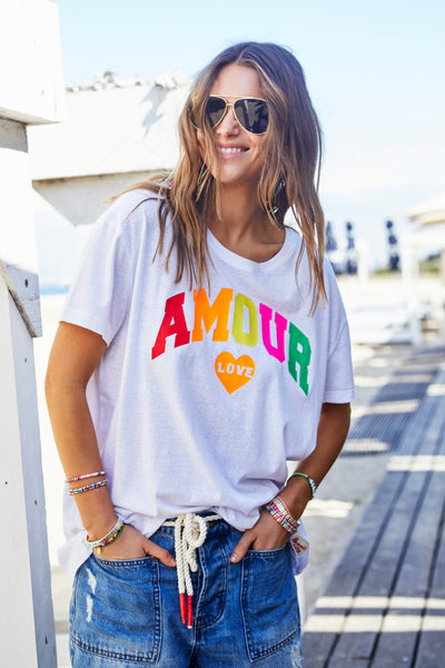 CREW NECK AMOUR TEE - WHITE