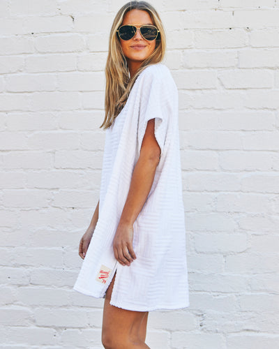 SALT & SUNSHINE TOWELLING COVER-UP - WHITE