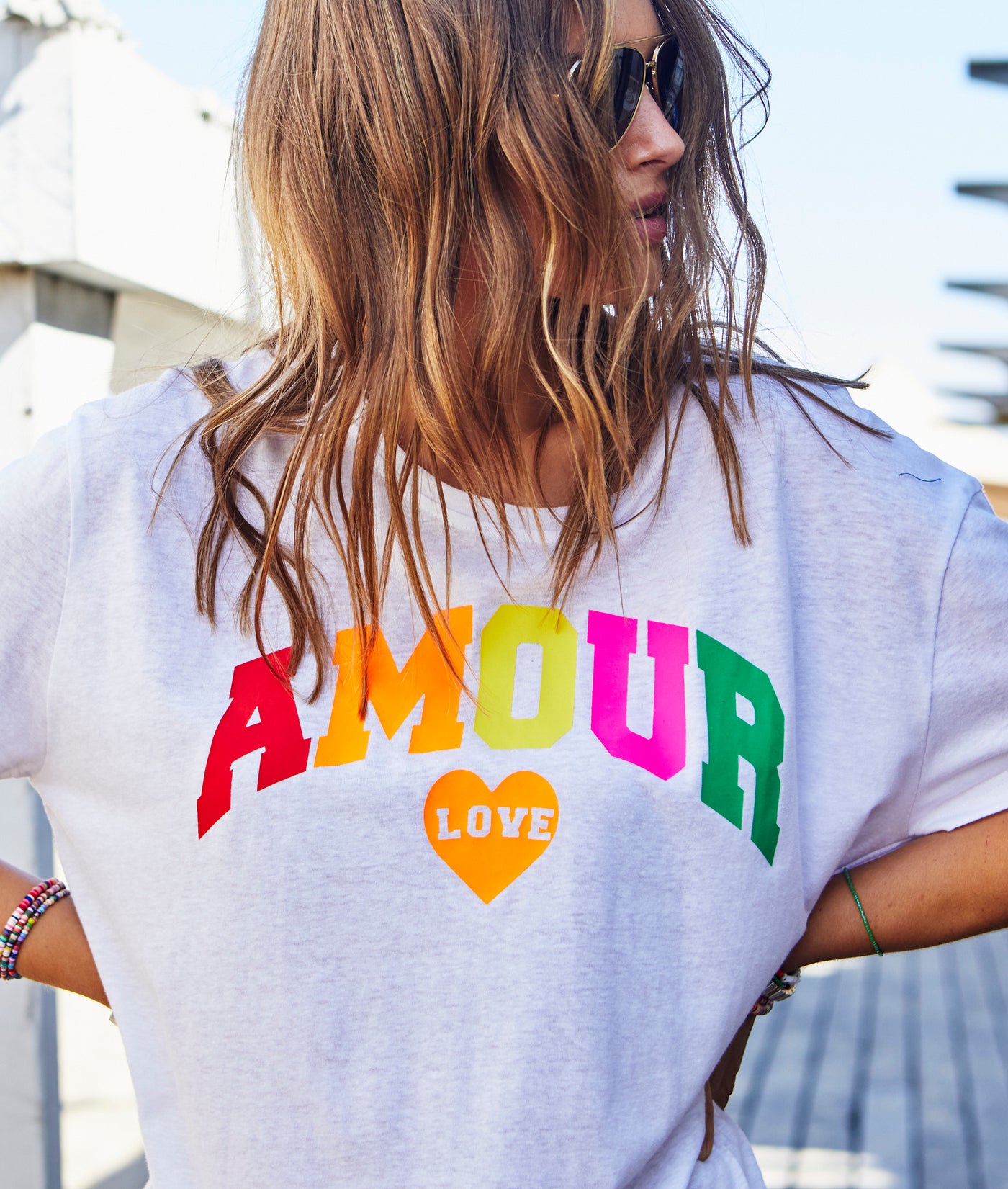 CREW NECK AMOUR TEE - WHITE