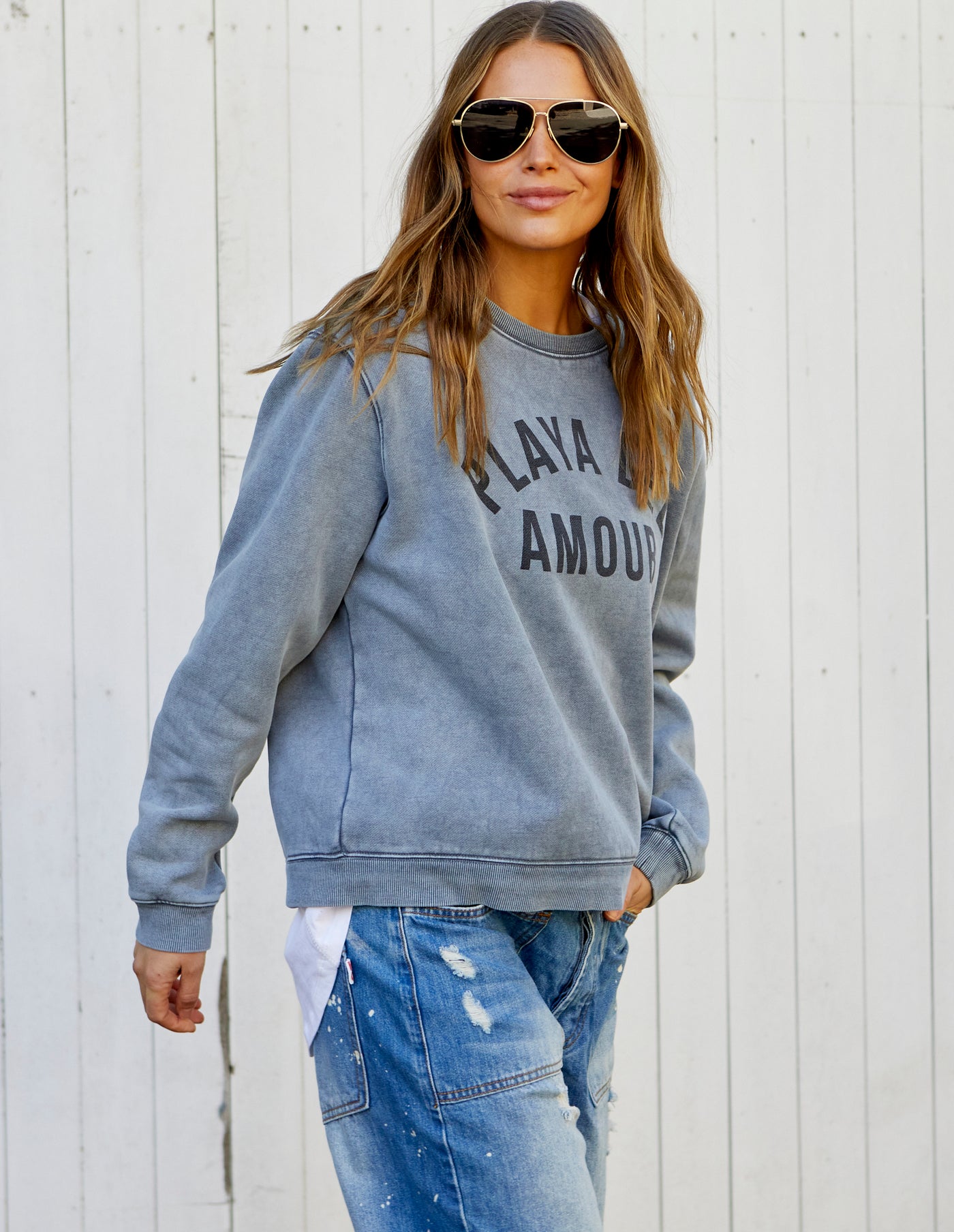 FADED GREY PLAYA DEL AMOUR SWEAT
