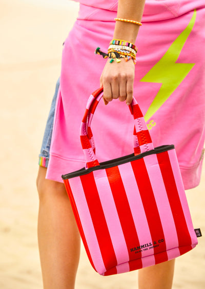 BEACH TOTE - PINK/RED