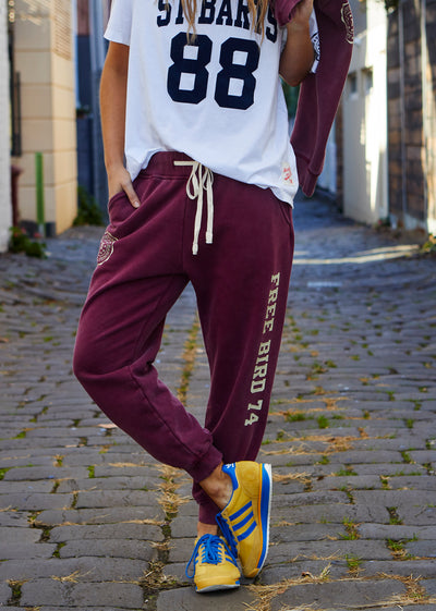 FREE BIRD 74 TRACK PANT - WASHED PLUM
