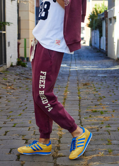 FREE BIRD 74 TRACK PANT - WASHED PLUM
